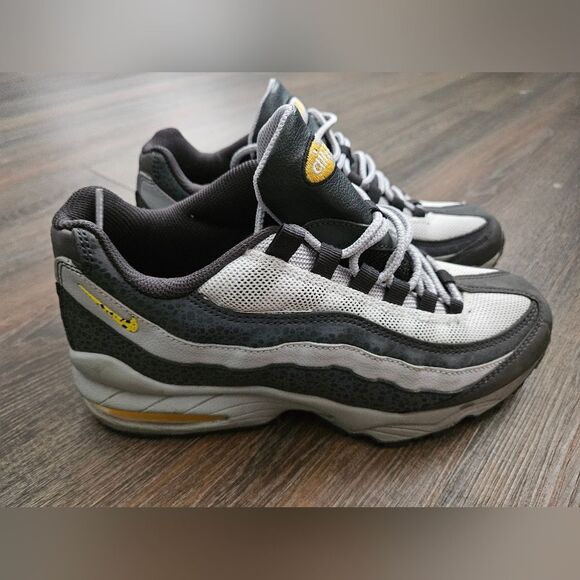 Nike Shoes Size 7Y Air Max 95 Safari Reflective Off Noir Gray Yellow BV1245-001 - Picture 1 of 10